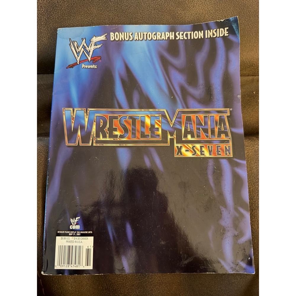 WWF WrestleMania X-Seven 2001 Souvenir Program Stone Cold The Rock Magazine